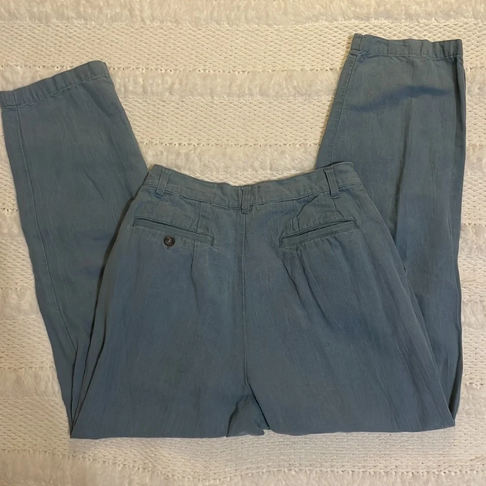 Calvin Klein linen pants green 10 Petite - Picture 8 of 16